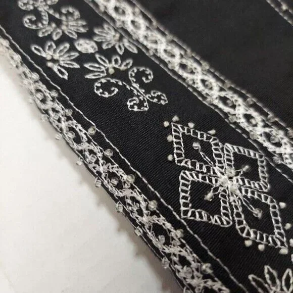 Jane Seymour Signature Embroidered Beaded Black Pencil Skirt 12 Petite - Picture 8 of 12